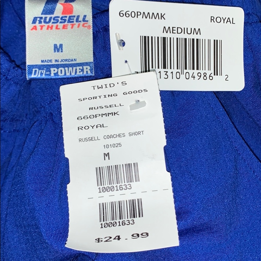 🏈⚾️ RUSSELL Coaches Short Royal Blue w/Drawstring - Picture 6 of 10